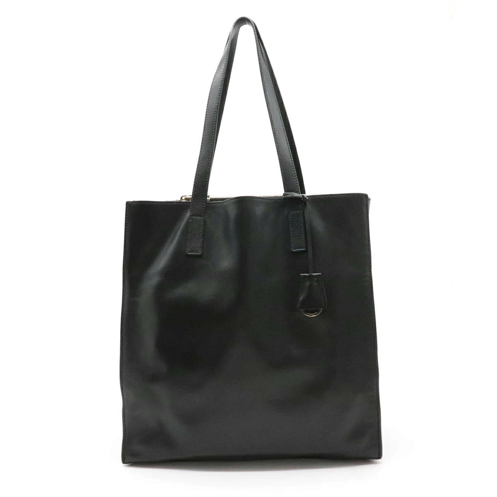 Prada Tote Tessuto Saffiano Bag Shoulder Calf Leather NERO Black